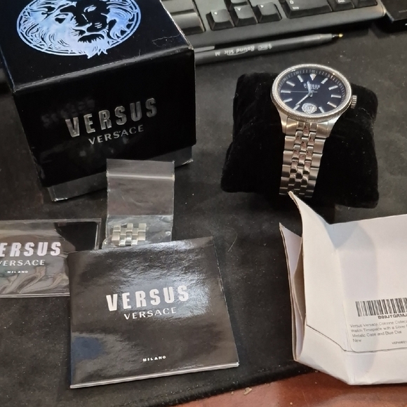 Versus Versace Silver and Blue Men's Watch - Picture 3 of 8